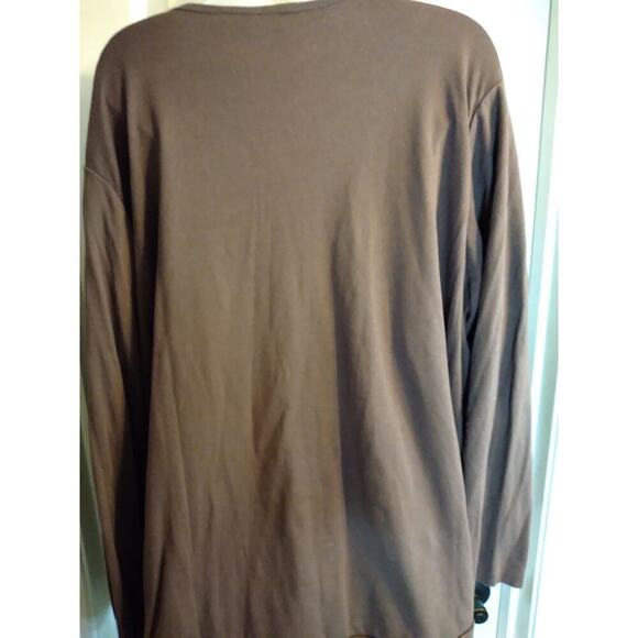 Quacker Factory Cardigan Over Tank Brown Sequined 1 Pc. Looks Like 2 Sz 3X - Picture 6 of 10